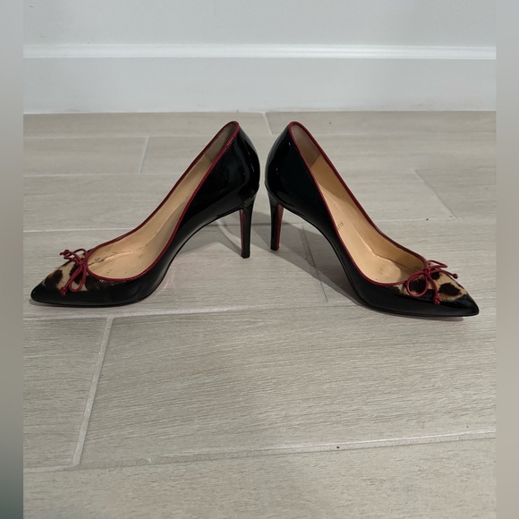 Extremely rare Christian Louboutin black patent leather animal print horse hair - Picture 1 of 10